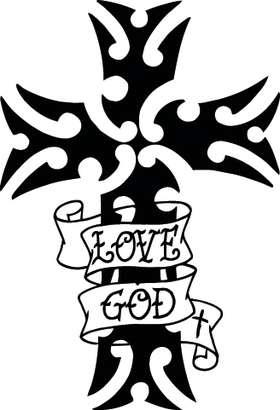 Love God Cross Sticker 4170