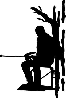 Man in Tree Stand Shooting Sticker 2