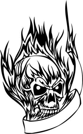 Flaming Skull Sticker 38