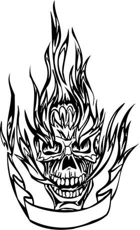 Flaming Skull Sticker 31