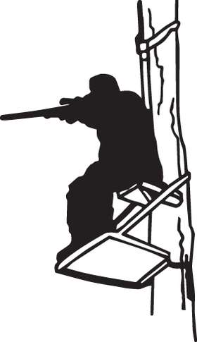 Man in Tree Stand Shooting Sticker