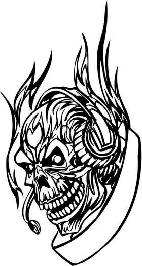 Flaming Skull Sticker 21