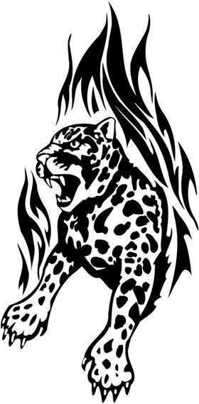Flaming Big Cat Sticker 76