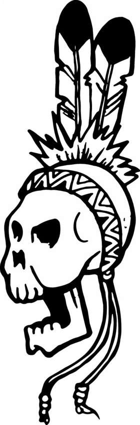 Native American Skull Sticker 20