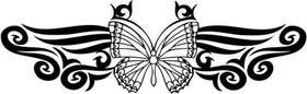 Tribal Butterfly Sticker 265