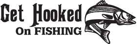 Get Hooked on Fishing Bass Sticker
