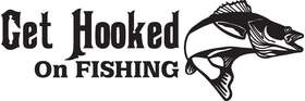 Get Hooked on Fishing Bass Sticker 2