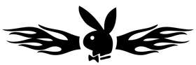 Flaming Playboy Bunny Sticker