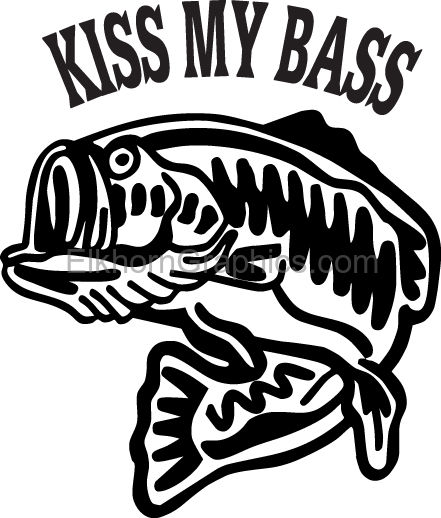 Kiss My Bass Sticker - Bass Fishing Stickers