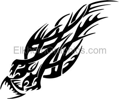 Tribal Animal Flame Sticker 2 - Tribal Flame Stickers | Elkhorn Graphics LLC
