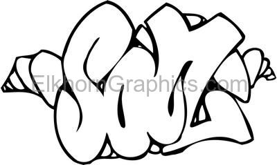 Graffiti Art Sticker 123 - Graffiti Art Stickers | Elkhorn Graphics LLC