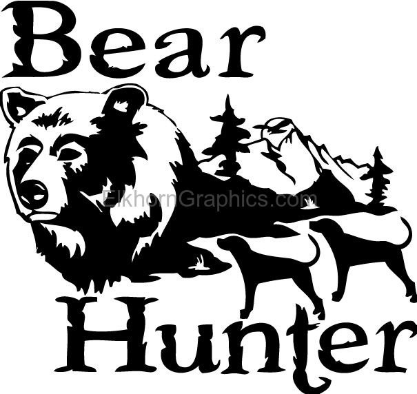 Bear Hunter Hunting Vinyl Sticker Decal Car-Truck Laptop-Netbook 1463 