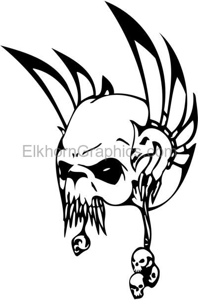 Skull Sticker 74 - Skull Stickers | Elkhorn Graphics LLC