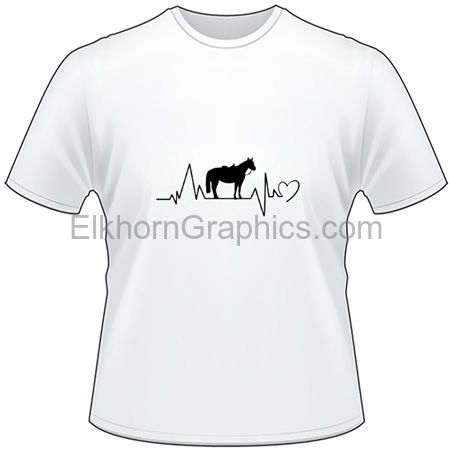 Horse heartbeat mountain t-shirt
