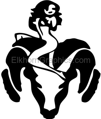 Dodge Ram Head with Girl Sticker - Dodge Stickers and Decals | Elkhorn ...