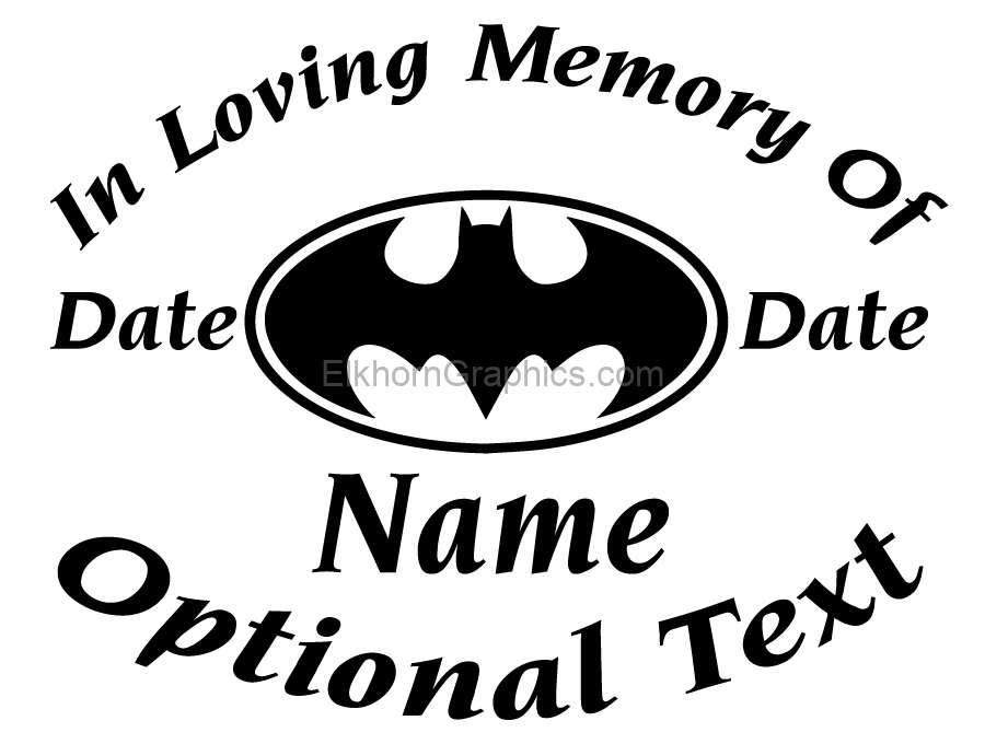 Car Stickers and Decals :: In Memory Of Stickers :: Batman In Memory Of  Sticker